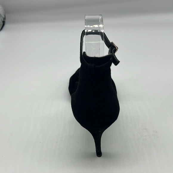 RAYE - Jennifer Black Suede Twist Open Toe Adjustable Ankle Straps Heels Size 9 - Picture 7 of 14